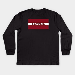 Latvija in Latvian Flag Kids Long Sleeve T-Shirt